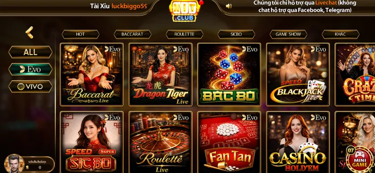 LiveStream Casino HitClub Trải Nghiệm Sòng Bài Trực Tuyến Đẳng Cấp Quốc Tế