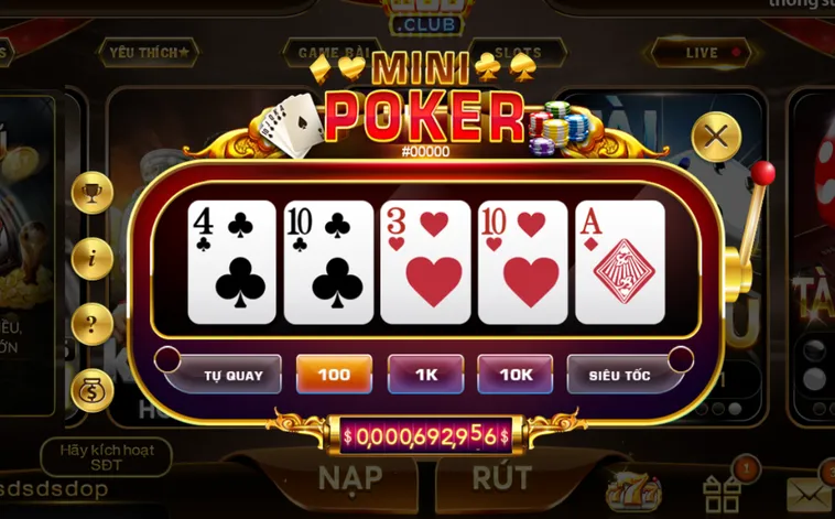 Chiến Thuật Quay Mini Poker Tại HitClub Đạt Hiệu Quả Sinh Lời Tối Đa