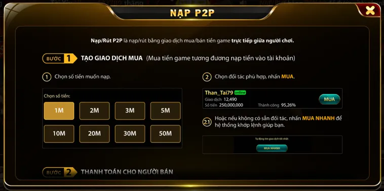 Nạp rút đa kênh bảo mật an toàn thu hút người chơi.