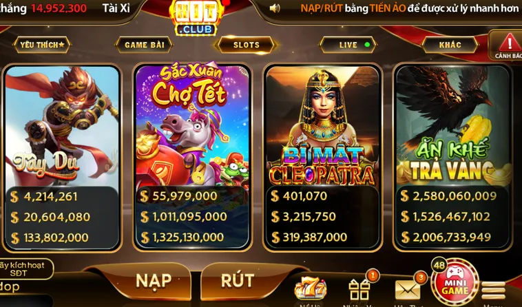 Nổ Hũ HitClub Cơ Hội Nhận Jackpot Hàng Tỷ Đồng Mỗi Ngày Cực Dễ
