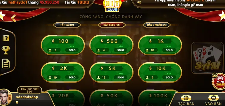 Bí Quyết Chinh Phục Sâm Lốc Tại HitClub Với Tỷ Lệ Thắng Lên Đến 85%
